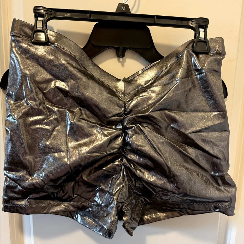 Skims Metallic Swim V Waist Short Size XL Color Carbon New With Tags